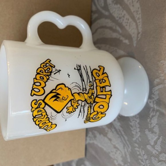 Federal Glass Mug, Milk Glass Golfer, Glassbake - Picture 3 of 6